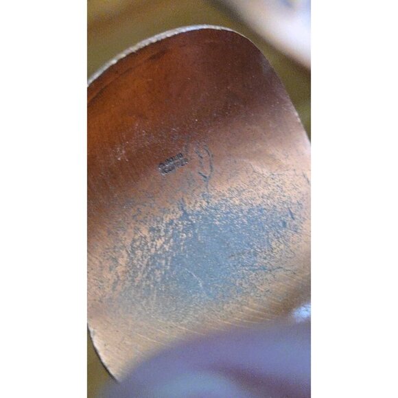 Vintage 1970s Solid Copper Etched Southwestern Cuff Bracelet One Size Adjustable - Picture 9 of 9